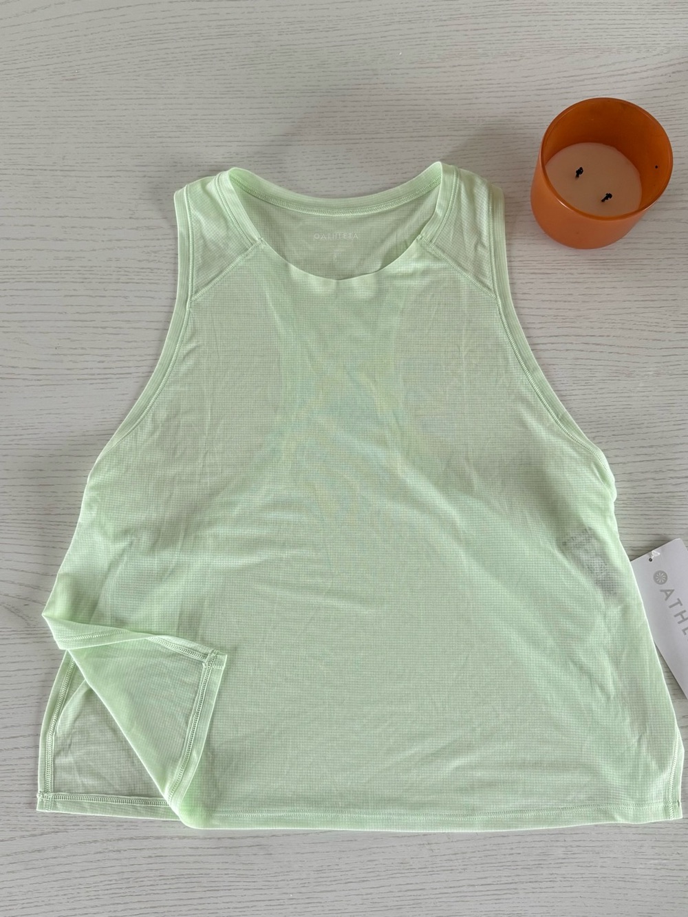 Athleta Light Green Knit Singlet Tank Top